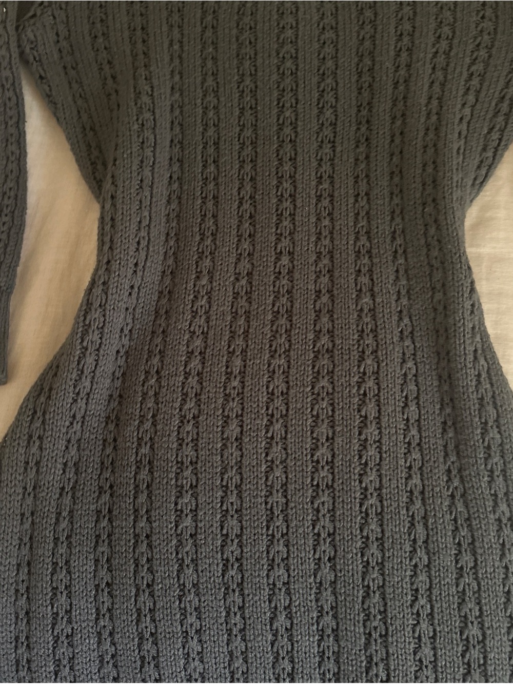 Y2K Charcoal Cable Knit Sweater Dress - Picture 2 of 2